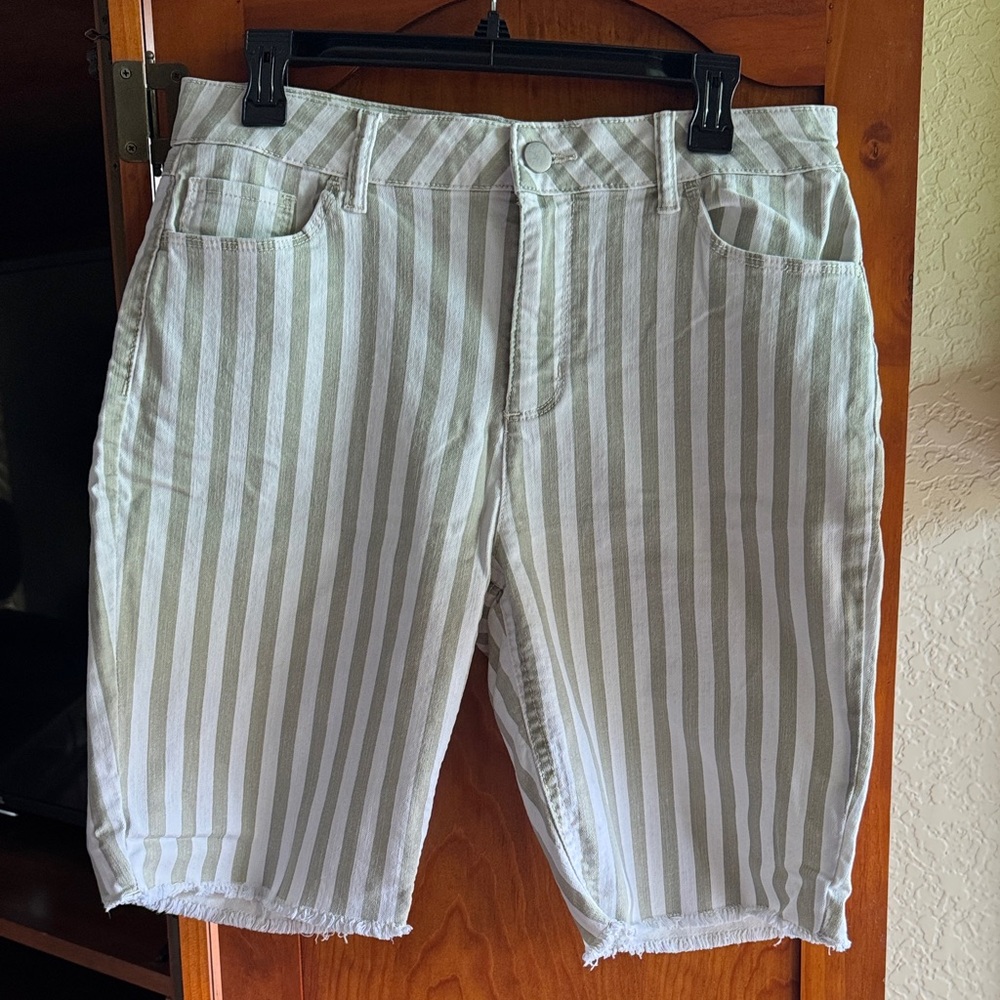 Striped Tan and White Shorts